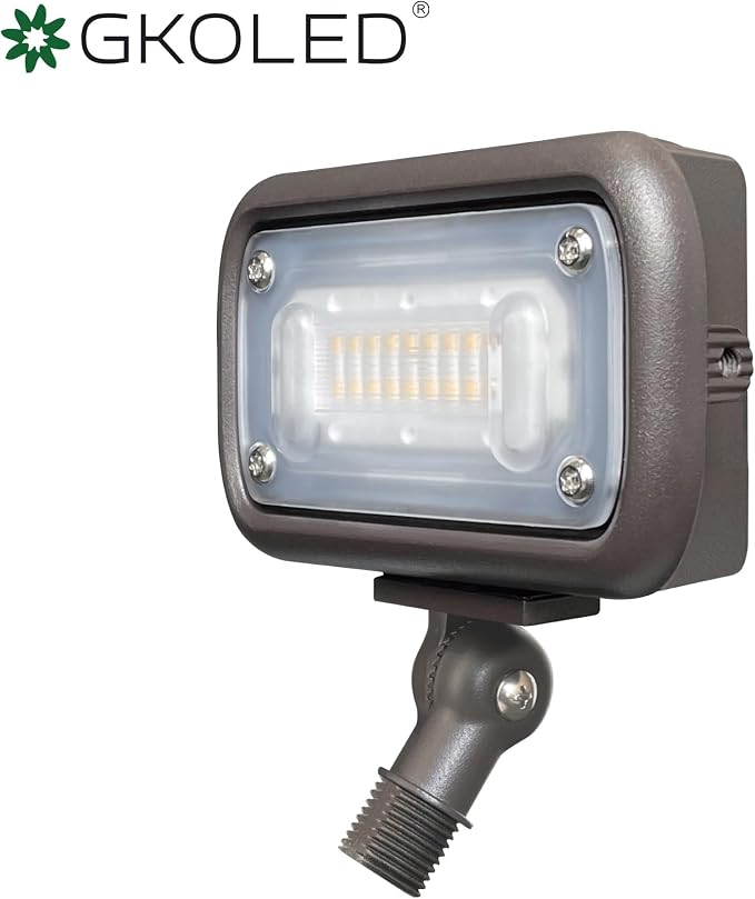 7W Outdoor LED Low Voltage Landscape Lighting Flood Light, 2700K, 550Lumen, 9-15V AC/DC, 1/2" Adjustable Knuckle Mount
