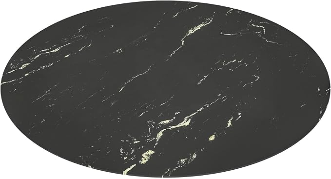 32 Inch Round Black Marble Glass Table Top, 8mm Thick Tempered Glass Tabletop for Dining Tables, Coffee Tables, Patio Tables