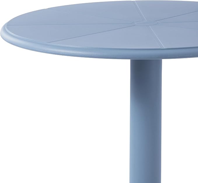 WestinTrends Playa 23.5" Outdoor Polypropylene Resin Round Patio Bistro Dining Table for 2, French Blue