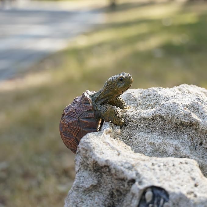 Mini Turtle Statue Miniature Tortoise Figurine Plant Pot Hugger | Resin Climbing Turtle Hanger Ornament Garden Decor for Bonsai Succulents Aquariums, Creative Gift for Plant Parents