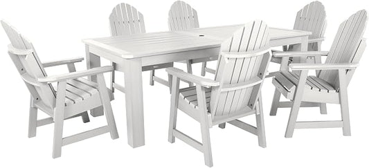 Highwood Hamilton Adirondack 7pc Dining Set, 84" x 42", Dining Height, White