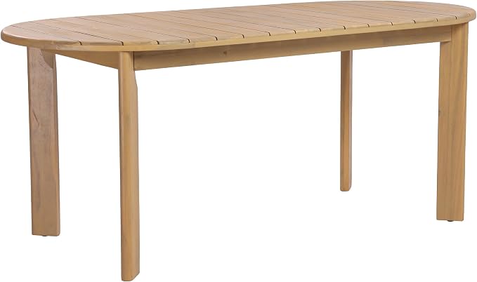 Christopher Knight Home Lisa 7 Piece Dining Table Set For 6, Outdoor Dining Set With Oval Patio Table And Armless Chairs, Acacia Wood Dining Chairs Set With Rope-Woven Backrests, Light Teak+Teak+Beige