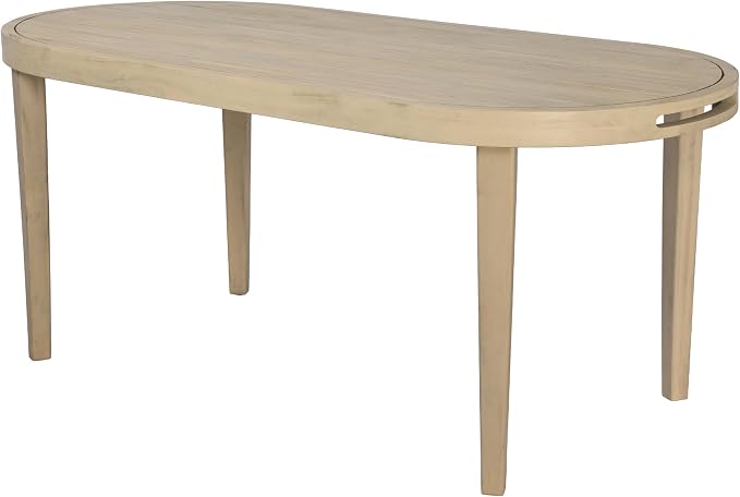 Christopher Knight Home Dorium 70" Oval Outdoor Dining Table, Acacia Wood Patio Dining Table for 4-6 People, Solid Wood Outdoor Table for Patio Deck Garden Backyard Dining, Light Teak