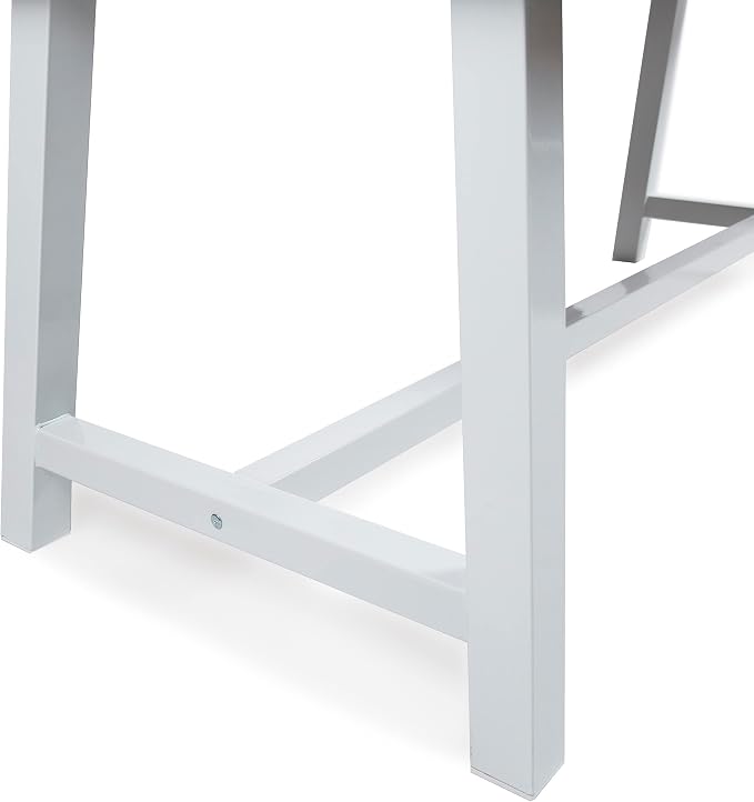 Christopher Knight Home Carlisle Outdoor Dark Brown Sandblast Finish Acacia Wood Dining Table with White Rustic Metal Finish Frame