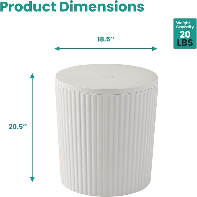 SUNBURY Umbrella Side Table, Outdoor Patio Table Round with Umbrella Hole for Porch, Base Outdoor Garden Stand for Patio Coffee, Picnic or Poolside Table, Easy Assembly, White