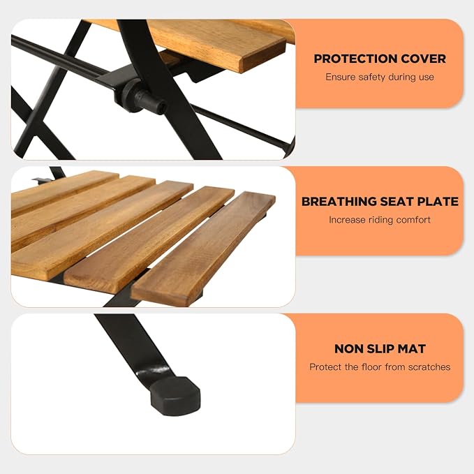 3 Pieces Folding Patio Furniture Set Bistro Set Portable Conversation Set All Weather Resistant Outdoor Furniture with 2 Folding Chairs Table for Patio Outdoor Backyard, Nature