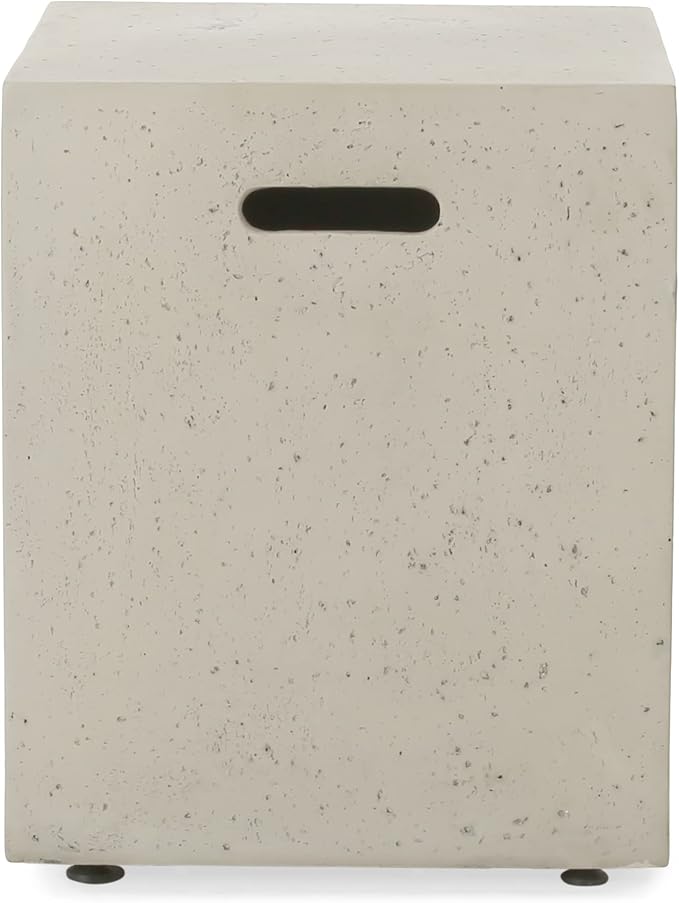 Aidan Outdoor Tank Holder Side Table - Lightweight Concrete - Light Gray