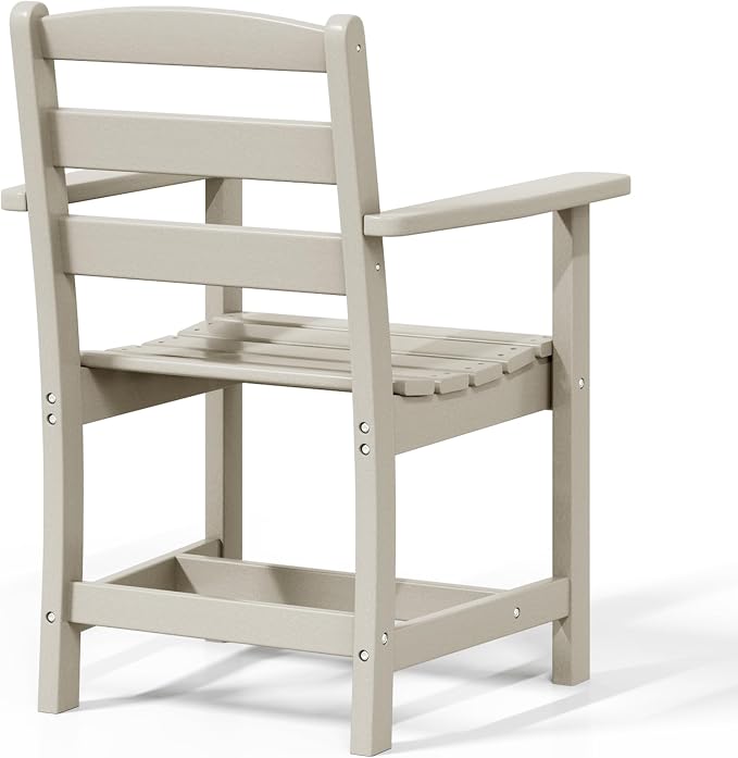 WestinTrends Ashore Outdoor HDPE Patio Classic Dining Arm Chair, Sand