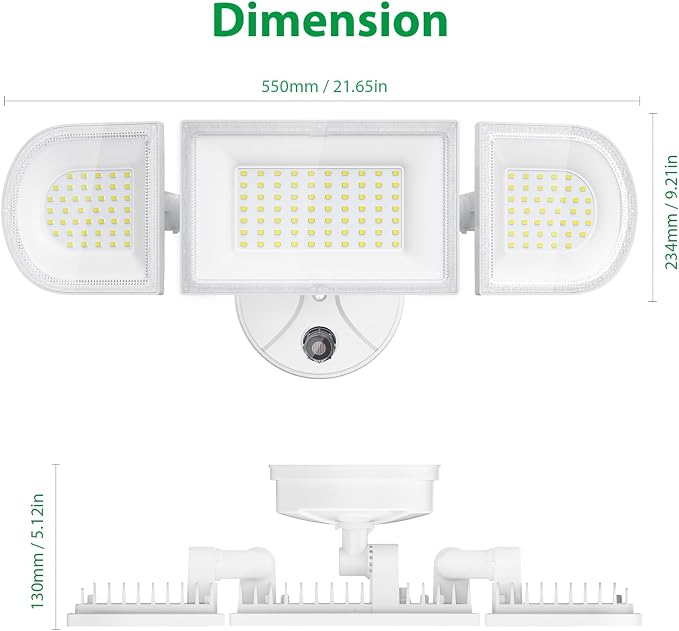 iMaihom 180W Dusk to Dawn Flood Lights Outdoor, 18000LM 6500K Super Bright LED Security Lights, IP65 Waterproof Exterior Light with Photocell, Hardwired Outdoor Lighting for Yard, Garden, Garage White