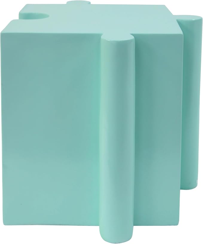 Christopher Knight Home Daton 3 Piece Interlocking Outdoor Side Table Set, Modular Lightweight Concrete Coffee Table, Convertible MGO End Table for Indoor&Outdoor, Creative Set Up, Mint Green