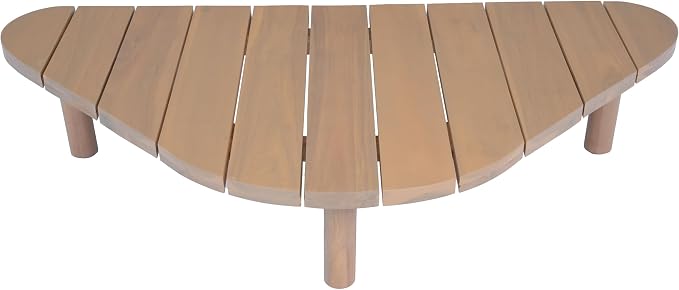 Christopher Knight Home Gemsy 118" Acacia Wood Outdoor Patio Furniture Set with Cushion, Outdoor Half Moon Curved Sectional Sofa Set with Coffee Table, Patio Sectional Sofa Set, Beige + Brown