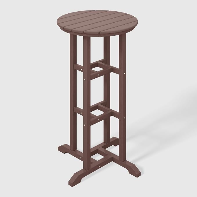 WestinTrends Malibu 42" Counter Height Round Outdoor Patio Bistro Bar Table, Dark Brown