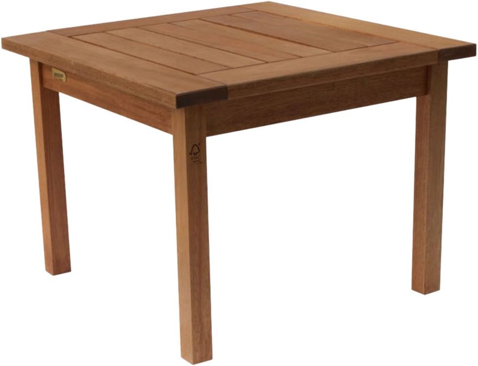 Amazonia Milano 1-Piece Outdoor Square Side Table | Eucalyptus Wood | Ideal for Patio and Indoors, 24Lx24Wx18H