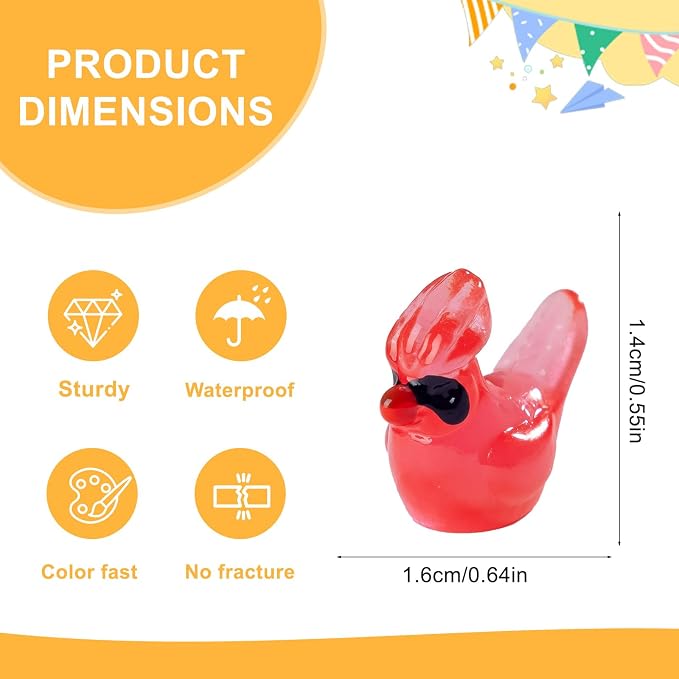 60 pcs Mini Resin Bird Many Styles Variety Tiny Luminous Animals Figures Miniature Little Small Animal Figurines Bulk for Micro Fairy Garden Landscape Accessories Hide Crafts Decor Aquarium