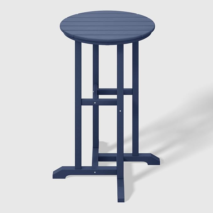 WestinTrends Malibu 37" Counter Height Round Outdoor Patio Bistro Bar Table, Navy Blue