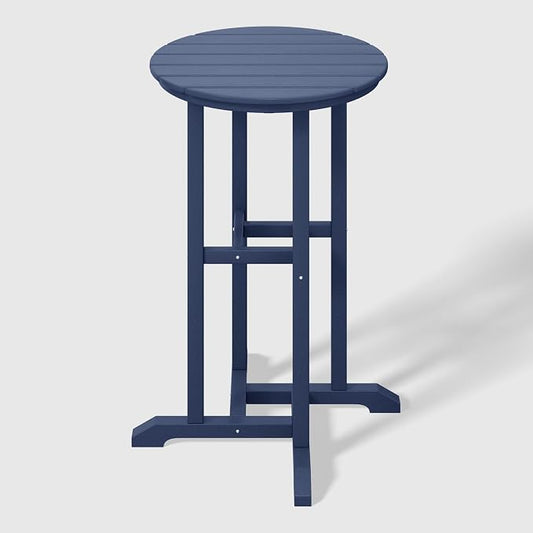WestinTrends Malibu 37" Counter Height Round Outdoor Patio Bistro Bar Table, Navy Blue