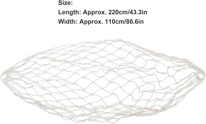 Cotton Rope Hammock Hand Woven 264.6lb Capacity Portable Cotton Rope Mesh Hammock for Outdoor Indoor Patio Yard