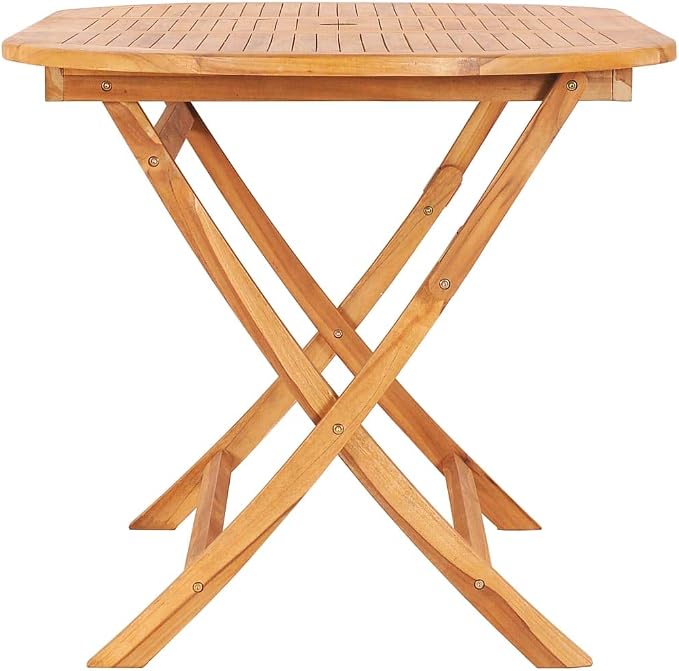 Folding Bistro Table 23.6"x23.6"x25.7" Solid Teak Wood, Outdoor Poolside Garden Lawn Bistro Portable Leisure Standing Side Table