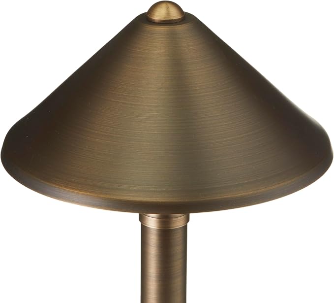 VOLT 15-Pack 12V Conehead Brass Path Lights (Bronze) & 3W 2700K LED Bulbs | 300 Lumens of Warm White Light, Low Voltage, Ideal for Pathway Walkway Garden Driveway or Patio