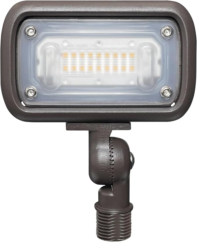 7W Outdoor LED Low Voltage Landscape Lighting Flood Light, 2700K, 550Lumen, 9-15V AC/DC, 1/2" Adjustable Knuckle Mount
