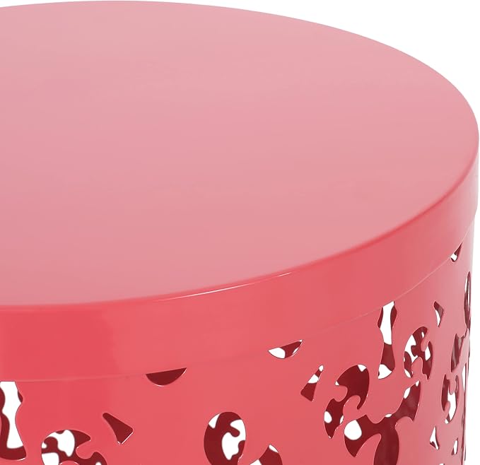 Christopher Knight Home Mathena Outdoor Side Tables - Dark Coral (Set of 2)