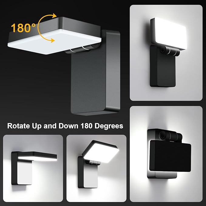 40W Modern Outdoor Wall Light, 360° Rotatable Neighbor-Friendly | 3000LM 5000K, IP65 Waterproof, Anti-Rust, Wall Mount, 85-265V, Switch Control Security Light for Porch Garage Backyard