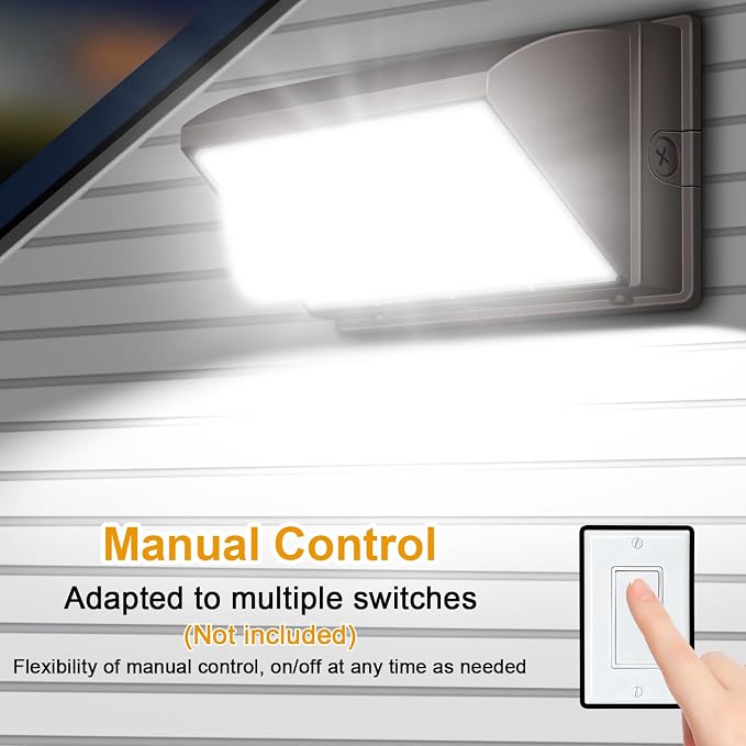 LED Wall Pack Light 120W 18000LM 150LM/W LED Security Flood Commercial and Industrial Outdoor Wall Mount Light 110V-277V IP65 Waterproof WallPack Buildings Lighting for Garages Barn Yard