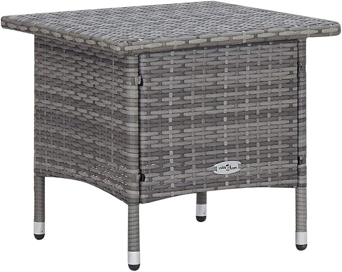 3-Piece Garden Lounge Set, Grey PE Rattan Outdoor Patio Furniture with Foldable Backrests and Cushions, 2-Person Seating Conversation Set for Balcony, Terrace and Backyard