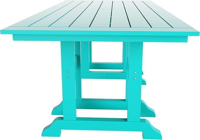HDPE Laguna 38" X 73" Rectangular Dining Table,Turquoise