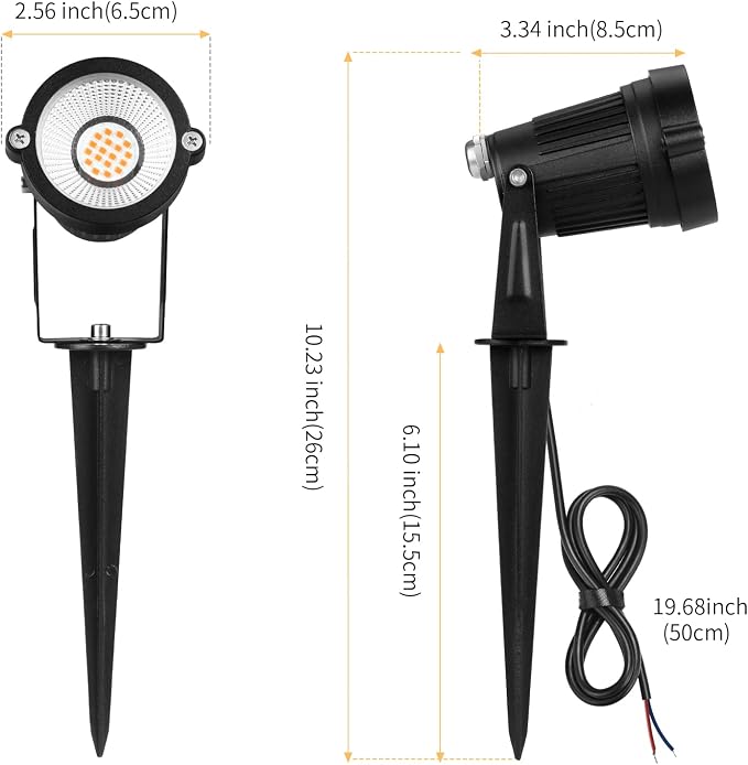 REEGOLD Low Voltage Landscape Lights Outdoor: 7W 700LM LED Landscape Lighting with Connectors for Tree Garden Yard Pathway | 12V 24V Warm White 2700K Spotlights | IP65 Waterproof | 6 Pack
