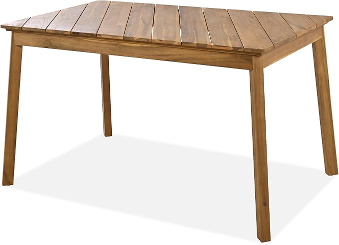 3-Pcs Outdoor Patio Dining Table & 2 Bench for 4, Wood Dining Table Set Outdoor & Indoor Furniture for Patio, Porch, Garden, Poolside, 3-Pcs, Wood