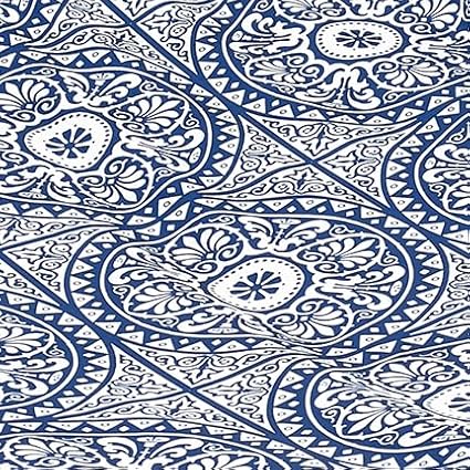 Fab Habitat Farmhouse Recycled Polyester Hammock - Spanish Tile - Blue - Indoor/Outdoor, Quick Dry, 2 Person 460 lbs Capacity - Patio, Poolside, Backyard, Garden, Beach, Balcony - 12-14 ft Adjustable