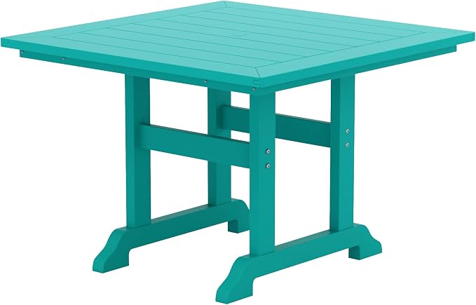 HDPE Laguna 43" Square Dining Table,Turquoise