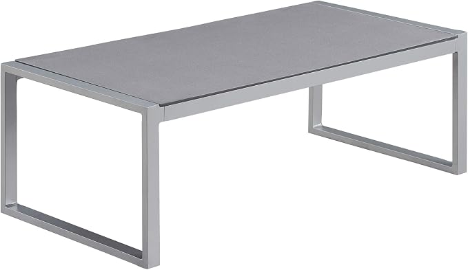 Elle Decor Tropez Mesh Outdoor Patio Furniture Collection with Metal Frame Coffee Table, Gray
