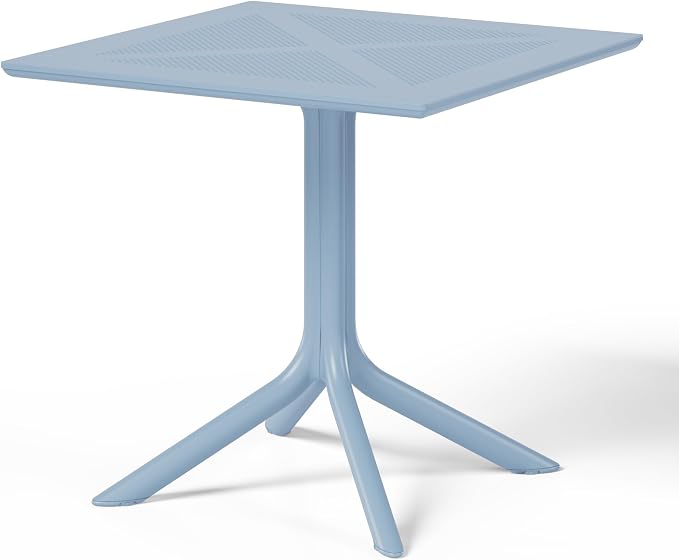 WestinTrends Playa 31.5" Square Plastic Outdoor Patio Dining Table for 4, French Blue
