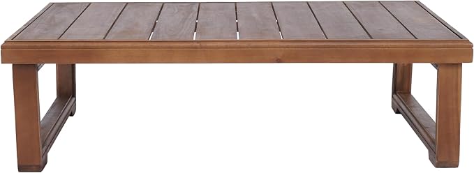 Christopher Knight Home Westchester Rectangular Outdoor Coffee Table, Slat Panel Side Table, Acacia Wood Side Desk for Backyard Balcony Garden, Weather Resistant Patio Tea Table, Mocha