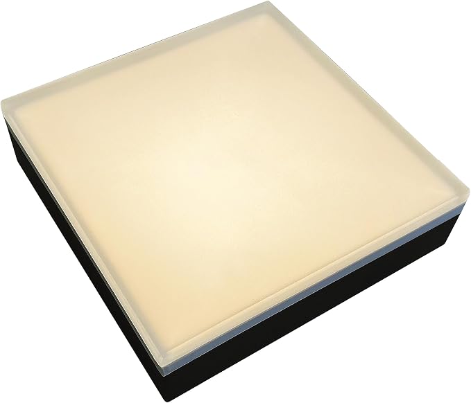 LUMENGY Paver Light 9x9 Inch (8.85x8.85), 2700K Warm White, Glare-Free Brick Lighting for Driveways, Walkways, Pool Decks and Patios, 12V Hardwired, IP67 Waterproof, Drive-Over Rated
