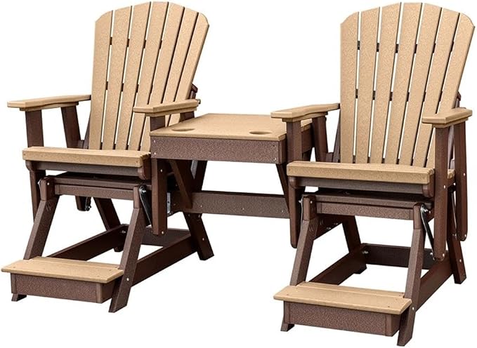 OS Home and Office 516CTB-K Double Balcony Height Glider with Center Table