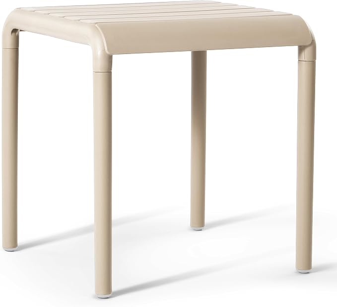 WestinTrends Playa Plastic Modern Outdoor Patio Accent Side Tables (Set of 2), Sand