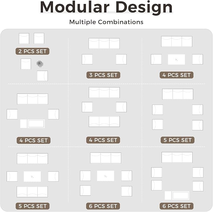 Outdoor Patio Furniture Set, 6-Piece Aluminum Patio Conversation Set All-Weather Metal Outdoor Sectional with 6 Inch Thick Cushions, Deep Setting for Garden, Outside and Porch, Grey