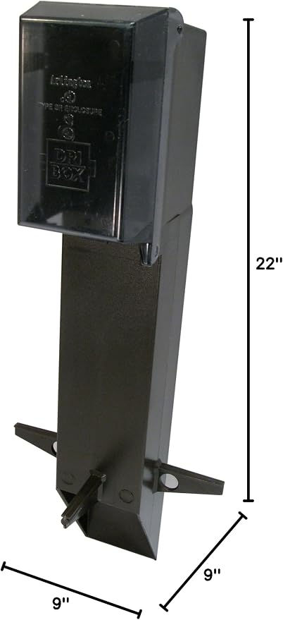 GPD19BR-1 Gard-N-Post Low-Profile Outdoor Landscape Lighting Post Enclosure with Outlet Cover, 19.5-Inch, Bronze, 1-Pack