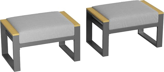 Metal Patio Ottoman Set of 2 Part of Conversation Sets