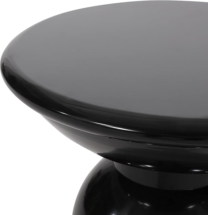 Merax Outdoor Iron Side Tables Set of 2 (15"x21", 12"x17") Modern Art Flared Design Weather Resistant End Table for Indoor Outdoor Patio Backyard Pool (Black)