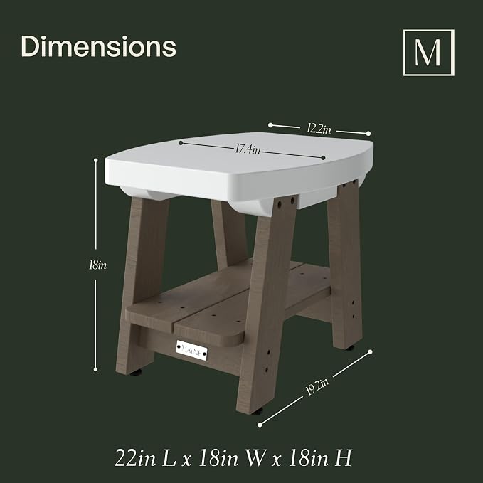 Mayne Mesa Weather Resistant 2-Tier End Table with Built-in UV Inhibitors, Easy Assemble Patio Furniture, Outdoor Furniture for Patio, Porch, Backyard