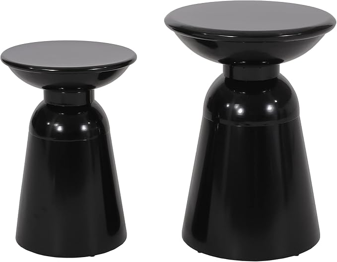 Christopher Knight Home Pelon Outdoor Side Tables - Black (Set of 2)