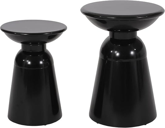 Christopher Knight Home Pelon Outdoor Side Tables - Black (Set of 2)