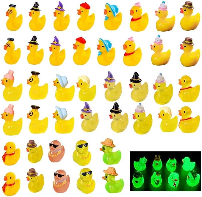 U-Zimikee 45 Pcs Multicolor Mini Resin Ducks, Little Ducks Figurines, Tiny Ducks to Hide, Small Miniature Ducks Figures Bulk for Fairy Garden, Dollhouse Decoration Micro Landscape Ornament