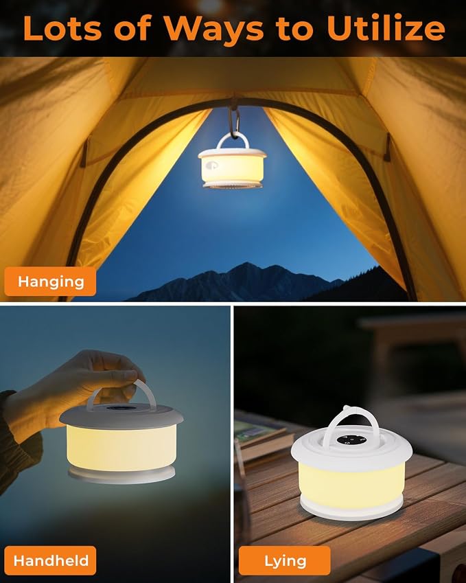 Camping String Lights, Retractable 32.8FT Rechargeable Fairy Light | Quick Storage RGB Flash Lamp Outdoor Waterproof, Portable Hanging Lantern for Outside Tent Patio Awning Garden RV Essentials