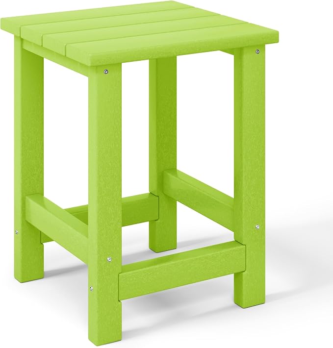 Costaelm Kids Outdoor End Table, Small Patio Table, Outdoor Side Table Porch Table Adirondack Patio Side Table for Outside, Pool, Porch, Garden, Lime