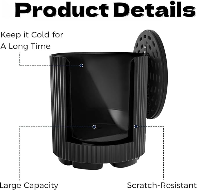 Patio Table and Ice Chest Storage, Portable Outdoor Bucket Cooler, 16.65in Outdoor Cooler Side Table - 2 in 1, Ice Chest Side for Parties Picnics Beach, Black